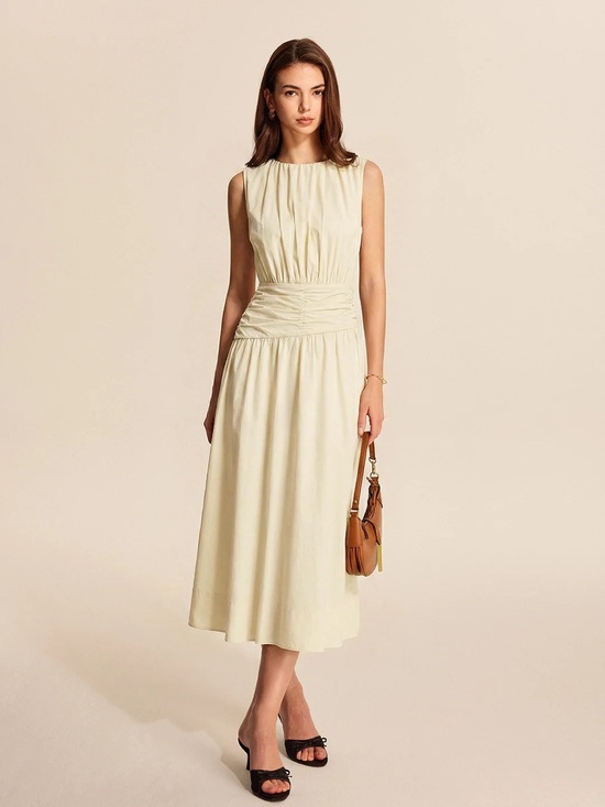 Commense Dresses & Skirts - 94 Sleeveless Ruched Waist Midi Dress